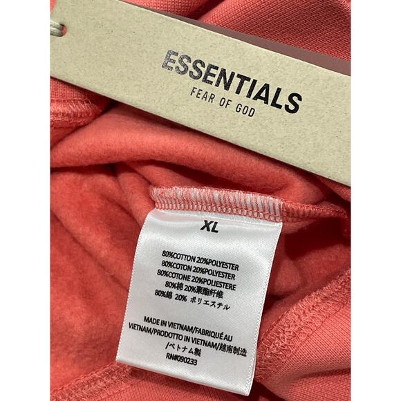 Essentials Fear Of God Hoodie Coral Sz X-Large New In Original Bag - Picture 6 of 9